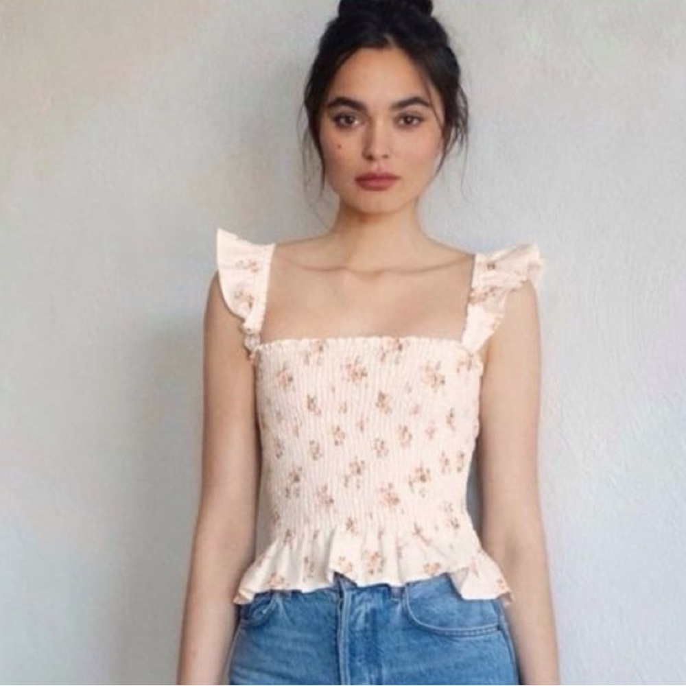 Reformation Floral Junebug Ruffle Tank